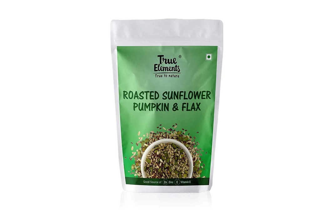 True Elements Roasted Sunflower Pumpkin & Flax   Pack  125 grams